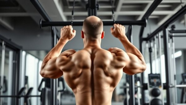Man performing lat pulldown, demonstrating best trap exercises for back strength