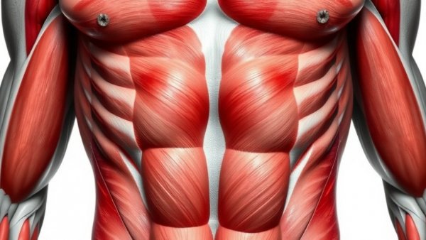 Anatomical illustration of abdominal muscles with labeled details.