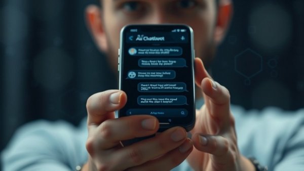 AI chatbot interface on smartphone for Medicaid enrollment.