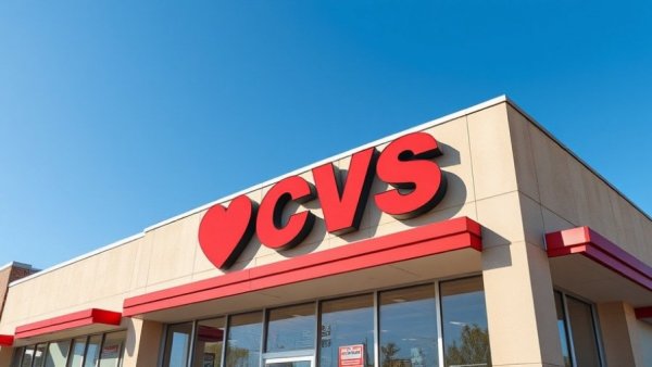 CVS pharmacy sign and building under clear sky.