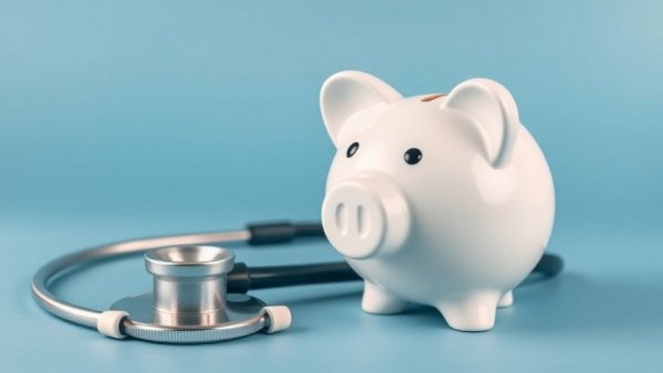 Nonprofit hospital recovery concept with piggy bank and stethoscope.