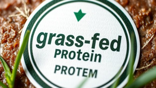 Grass-fed protein certification label close-up.