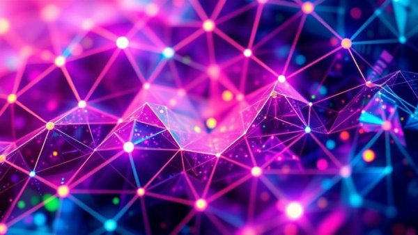 Futuristic nano optics geometric pattern in vibrant colors