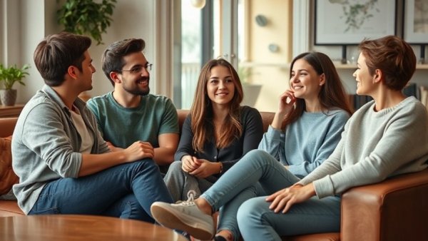 Young adults casually discussing possibilities for monetizing after prom parties.