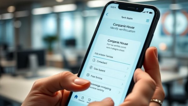 Companies House identity verification services app on smartphone.