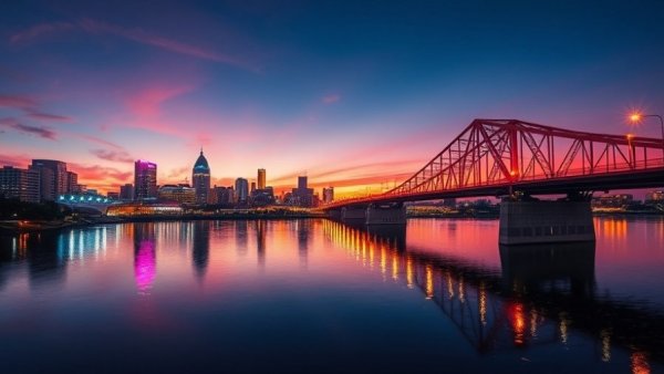 Little Rock Arkansas skyline at sunset for Arkansas personal injury law