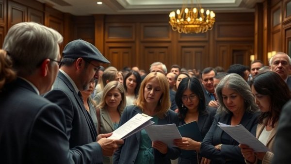 Crowded courthouse scene depicting Planet Fitness securities fraud case.