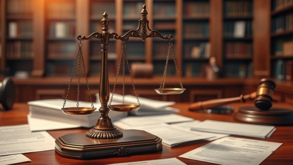 Scale of justice with legal documents related to Hyliion Holdings Corp class action lawsuit.