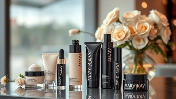 Mary Kay China Digital-First Beauty products displayed elegantly.