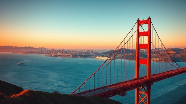 Golden Gate Bridge at sunset with California Personal Injury Guide text.