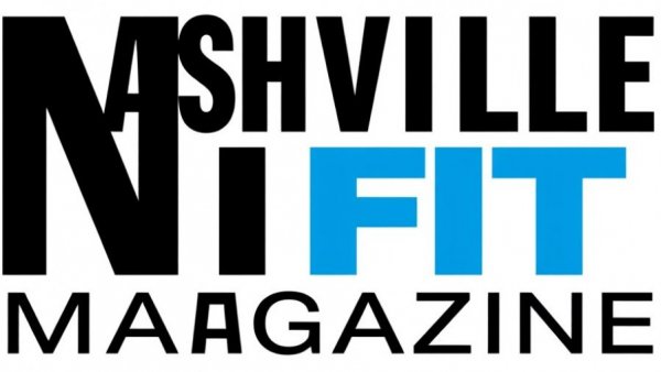 Nashville Fit Magazine logo with bold black and blue text