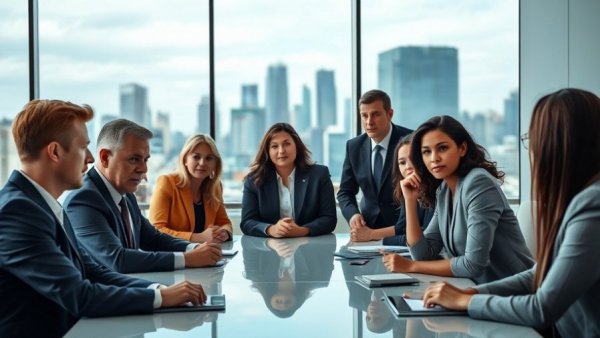 Business professionals in meeting discussing GoDaddy Securities Class Action