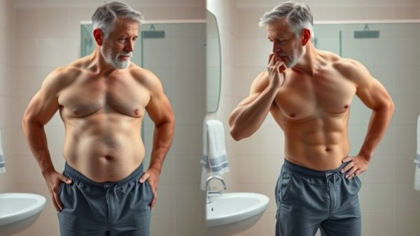 Tom lost weight and body fat: before and after transformation.