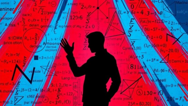 Abstract figure with equations symbolizing OpenAI Navier-Stokes equation controversy