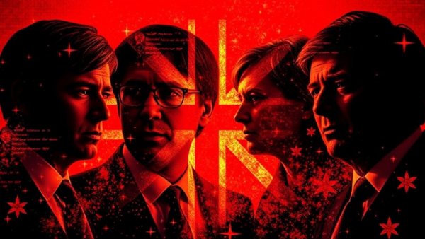 UK lawmakers depicted in abstract digital art, AI regulation theme