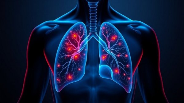 Illustration showing microplastics in lungs linked to lung cancer.