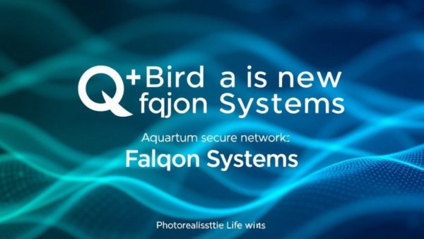 Falqon Systems rebranding announcement on Quantum Secure Networks background.