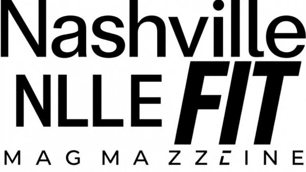 Nashville Fit Magazine logo with black and blue text.
