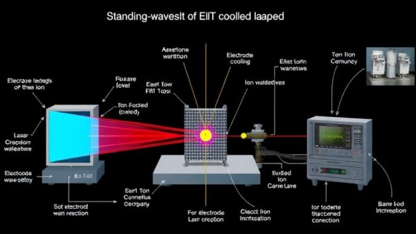 Standing-wave EIT cooling setup diagram for trapped ions.