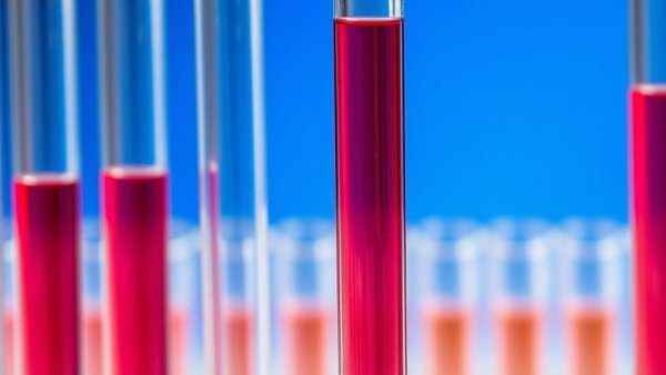 Transparent test tubes in lab with red liquid; Medicare lab reimbursement cuts.