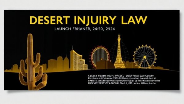 Desert Injury Law Launch Party CAALA 2026 flyer with Las Vegas skyline