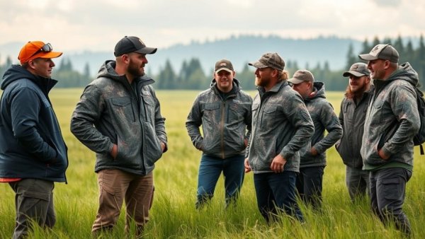Outdoor enthusiasts in Harley x Realtree gear in grassy field