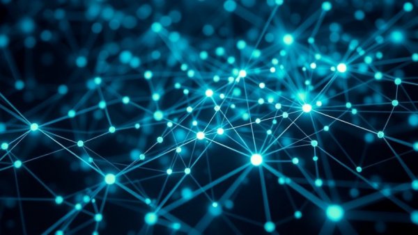 Futuristic network representing an open-source distributed quantum compiler.