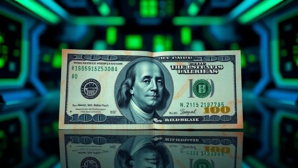 Digital art of distorted $100 bills illustrating identity theft in casinos.