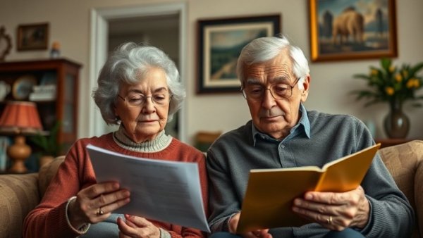 Older couple reviewing documents, bipartisan opposition to pharmacy benefit managers