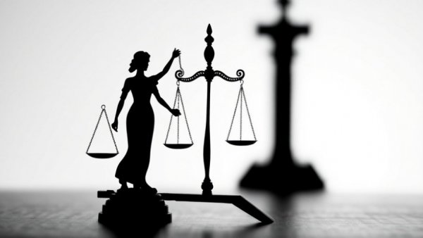 Abstract silhouette of scale of justice symbolizing Hims & Hers class action lawsuit
