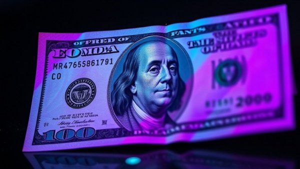 Altered hundred dollar bill suggesting a bank fraud scheme