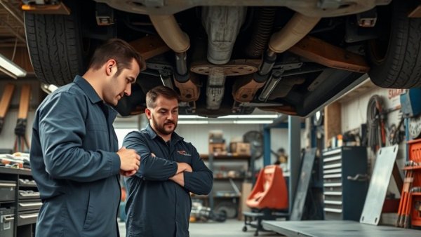 Mechanics working under a car in a workshop for the September jobs report.