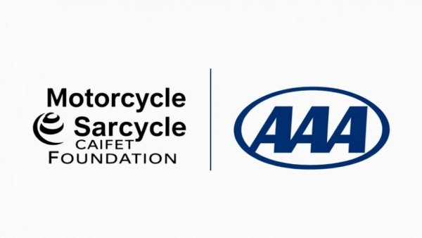 Logos of MSF and AAA Northeast for motorcycle safety tips