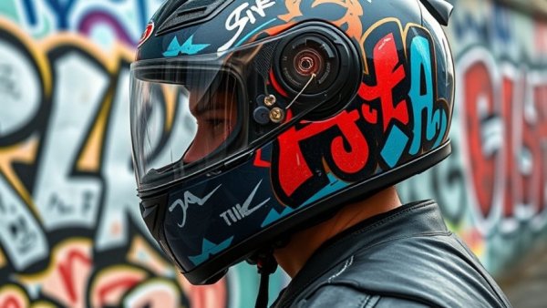 Airoh Connor Helmet with urban graffiti design worn by person.