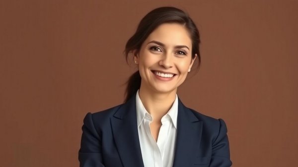 Confident professional woman in business attire, Alexis M. Zimmer Construction Law, smiling warmly.