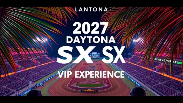 Daytona Supercross Experience event poster with neon accents.