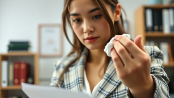 Woman crumpling paper in frustration over certification costs