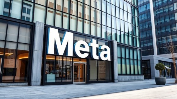 Large Meta sign outside office building representing Meta New AI Models