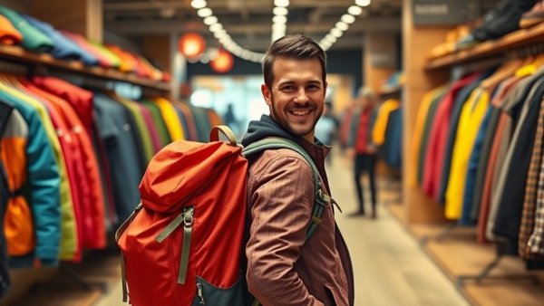 Library Memes: Man with giant backpack, thumbs-up in store, humor scene.