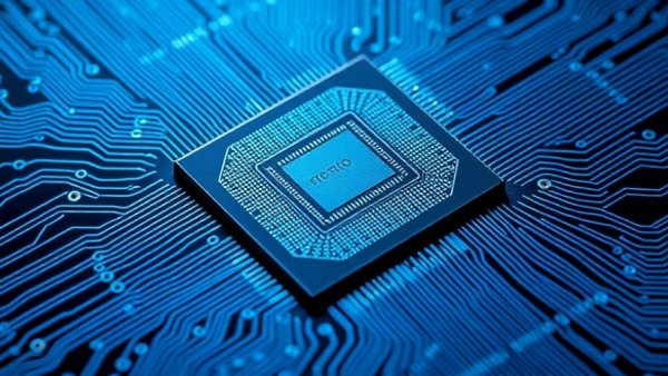 Close-up of microchip on circuit board highlighting AI fatigue impact on chip stocks.