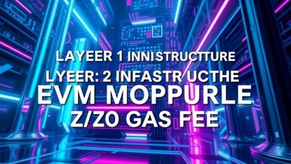 EVM Compatibility and Zero-Gas-Fee Model illustrated with digital blocks.