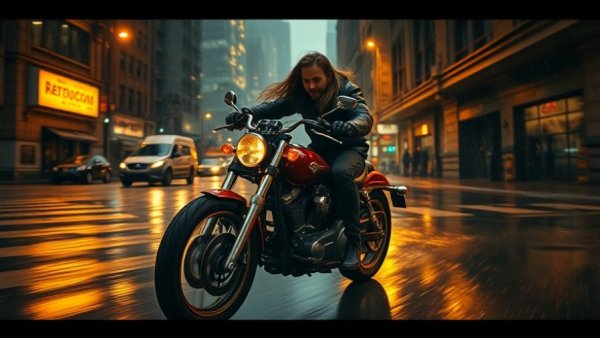 Biker in urban setting related to Bandidos motorcycle club news