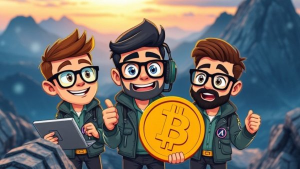 Cartoon depiction of US crypto impact by DeepSeek ban, colorful and dynamic.