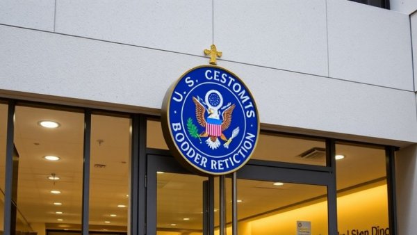 U.S. Customs and Border Protection sign related to Access to Cheaper Drugs from Canada.