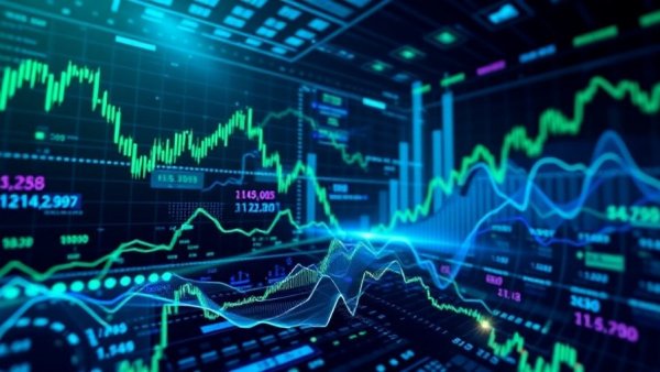 Abstract financial theme with charts for non-brokered private placement Therma Bright