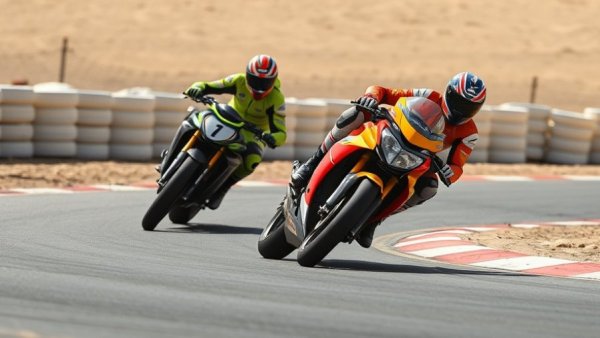 Motorcycle racers in action on racetrack, related to Qatar GP Cancellation.