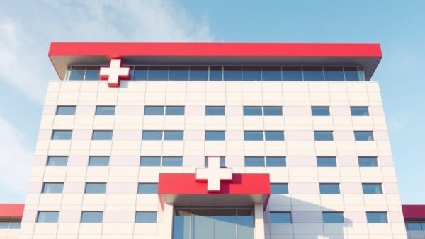 Modern hospital building symbolizing ACA coverage crisis impact.