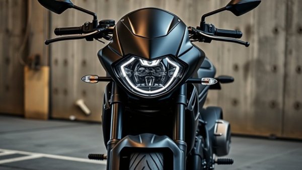 Custom Ducati Monster 821 bike in industrial setting