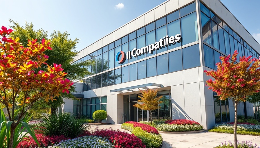 Corporate office entrance sign under bright sky, Sanofi building.