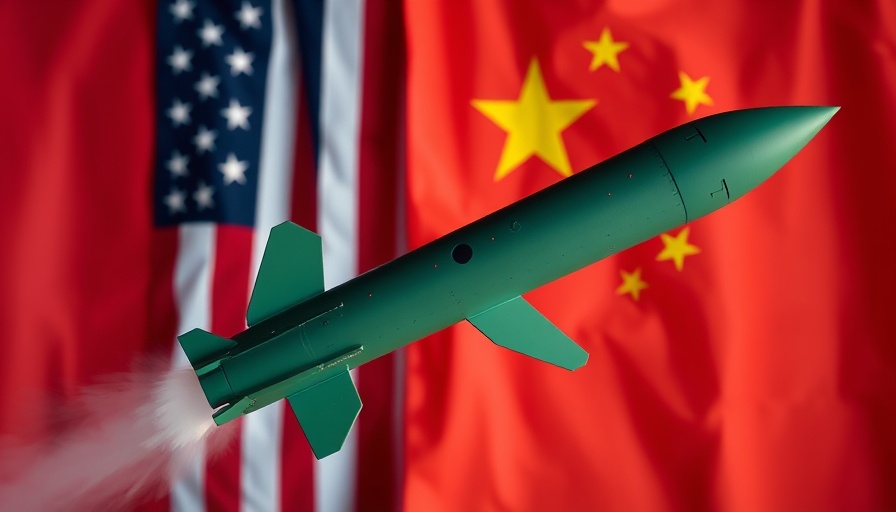 US Military Readiness symbolized by flags and missile.